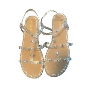 Bamboo Sandals Women’s Size 8  Clear Studded Strappy Gladiator Shoes​